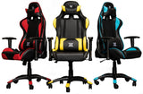 Scaun gaming X by Serioux, Torin, ajustabil, piele sintetica, piston pe gaz, manere reglabile, baza stea cu 5 picioare, greutate maxima admisa 150Kg, perne detasabile, negru si albastru