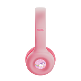 Casti Trust Nouna WS kids, frecventa raspuns 20 Hz - 20.000 Hz, senzivitate 92 dB, roz