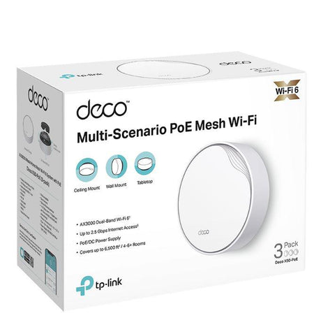 Router wireless TP-LINK Deco X50-POE(3-pack), WIFI 6, Mesh, Dual Band