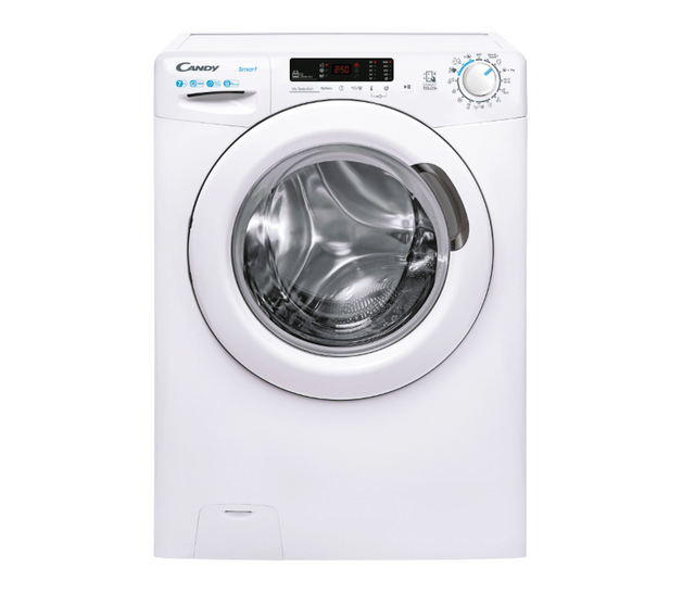 Masina de spalat rufe Candy Smart CS4 1072/1-S, SLIM, 7 kg, 1000 rpm, Clasa D, Easy Iron, Kg Detector, Alb