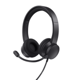 Casti Trust cu fir Ayda USB-ENC, noise cancelling, frecventa raspuns 20 Hz - 20.000 Hz, negru