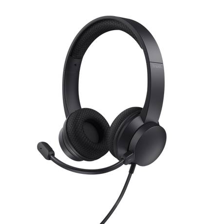 Casti Trust cu fir Ayda USB-ENC, noise cancelling, frecventa raspuns 20 Hz - 20.000 Hz, negru