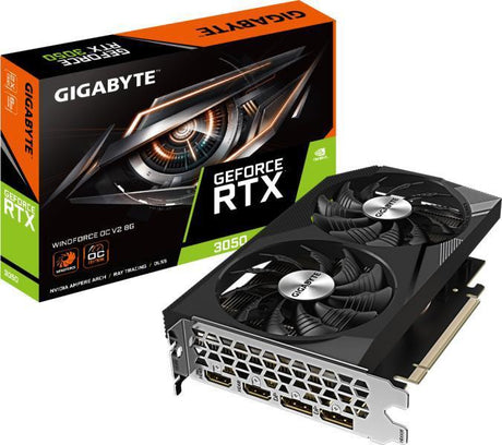 Placa Video GIGABYTE GEFORCE RTX 3050 WINDFORCE OC 8G V2 GDDR6 128 bit PCIE 4.0, 2x DP 2x HDMI