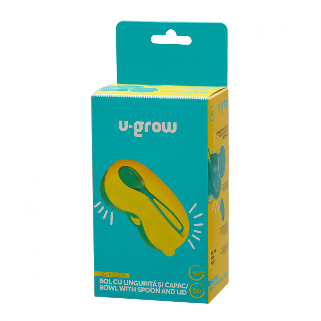 Bol cu capac si lingurita 270 ml, U-Grow