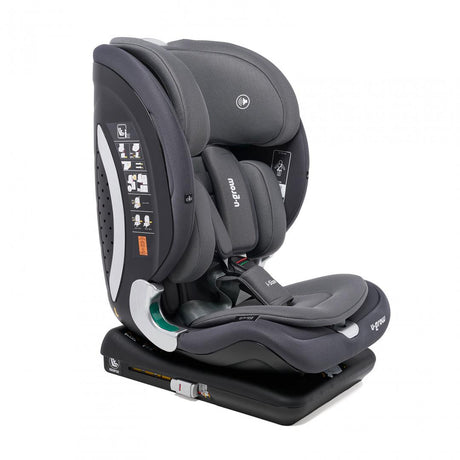 Scaun auto I-size U-Grow Goldfix Plus, isofix, 76-150 cm (9-36 kg), boxa bluetooth, gri