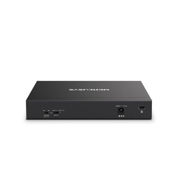 Switch Mercusys Desktop  8 porturi Gigabit, MS108GP, 7 porturi POE (1-7) , buget POE: 65 W, Standarde si protocoale: IEEE 802.3x Flow Control, Dimensiuni: 171*98*27 mm.