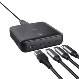 Statie de incarcare Trust,  4 porturi: 1 x USB-A & 3 x USB-C, putere maxima 100W, compatibil cu laptop, tableta, smartphone, accessorii, negru