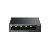 "5-Port Gigabit Desktop Switch with  4-Port PoE+ PORT: 4× Gigabit PoE+ Ports, 1× Gigabit Non-PoE Port SPEC: 802.3af/at, 65 W PoE Power, Desktop Steel Case FEATURE: Extend Mode for 250m PoE Transmitting, PoE Auto Recovery, Plug and Play"