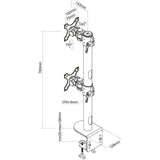 Suport Monitor de Birou Dublu, Neomounts by Newstar FPMA-D960DVBLACKPLUS, 17" - 49", VESA 100x100, suporta pana la 15kg, negru