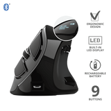 Mouse Trust Voxx, Rechargeable Ergonomic Wireless, negru