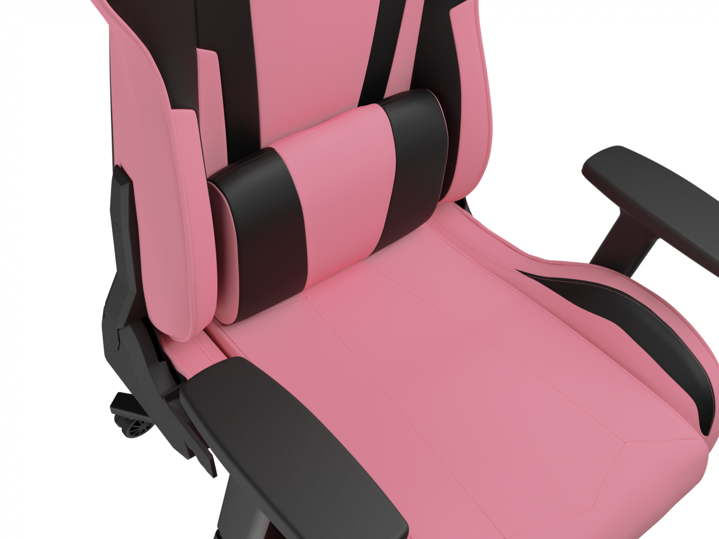 Scaun gaming Genesis Nitro 720, piele ecologica, reglabil pe inaltime, suporta pana la 150 kg, inaltime reglabila 46.5 - 53.5 cm, spatar ajustabil 135°, dimensiuni roti 60mm,  negru/roz