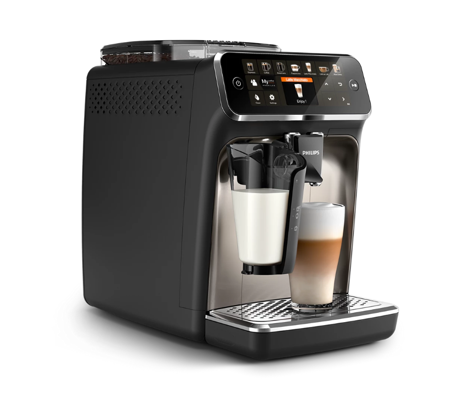 Espressor automat Philips LatteGo Seria 5400 EP5447/90, 1.8l, 1500W, 15 bar, negru/argintiu