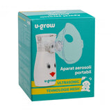 Aparat aerosoli U-Grow , portabil cu ultrasunete ,tehnologie silentoasa, masca de copii si adulti inclusa in pachet, design prietenos pentru copii