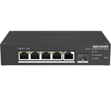 Switch Hikvision Fast Ethernet DS-3T1306P-SI/HS, 5 porturi, PoE