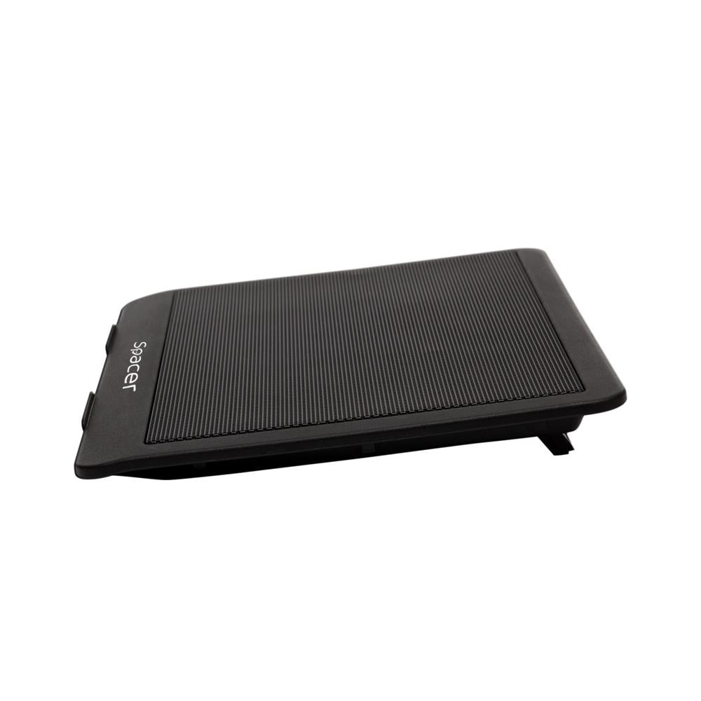 STAND LAPTOP SPACER SP-NC19 15.6", sita metal, fan 14cm, led albastru, negru