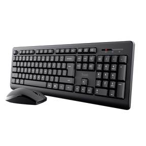 Kit Trust Primo tastatura standard, mouse wireless optic, rezoltie maxima 1200 DPI, negru