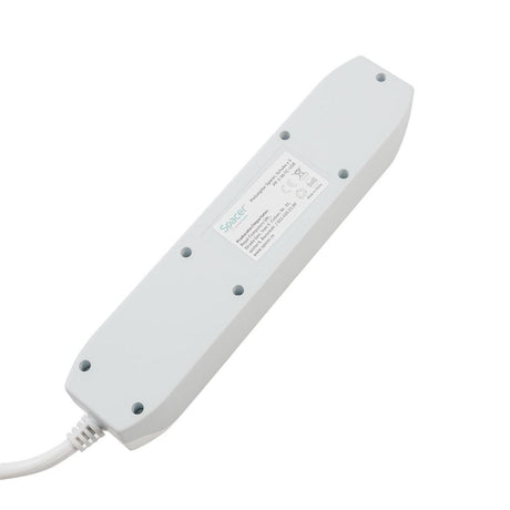 PRELUNGITOR SPACER, Schuko x 3, conectare prin Schuko (T),Type-C x1, USB x 1, 3.1A, cablu 3m, 16 A, max. 3500W, protectie copii, protectie supratensiune, Gri-Alb