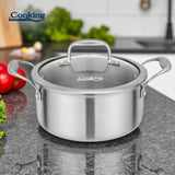 SEMIOALA INOX+CAPAC STICLA 20x10CM, 2.8L, ATOMIC3, COOKING BY HEINNER