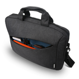 Geanta laptop Lenovo Casual Toploader T210, 15.6", Black, rezistent la apa, compartiment accesorii, compartiment laptop captusit, Material: Textil, Dimensiuni externe: 362 x 22 x 250 mm, Greutate: 465g