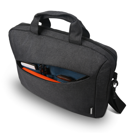 Geanta laptop Lenovo Casual Toploader T210, 15.6", Black, rezistent la apa, compartiment accesorii, compartiment laptop captusit, Material: Textil, Dimensiuni externe: 362 x 22 x 250 mm, Greutate: 465g