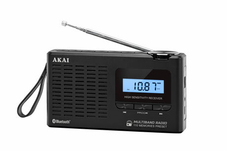 Radio cu ceas Akai APR-600 cu baterii 3x AAA, bluetooth 5.0, 0.8W, negru