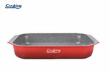 TAVA ALUMINIU CU ACOPERIRE CERAMICA 39.5x26 CM, RED LINE, COOKING BY HEINNER