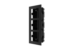 Panou frontal pentru 3 module videointerfon modular Hikvision DS-KD- ACF3; permite conectarea a 3 module de videointerfon modular; montareincastrata; material aluminiu, doza de plastic inclusa; dimensiuni:337.8mm x 124mm × 4mm; culoare: negru.