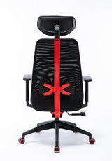 Scaun gaming Serioux Kyrian, adjustabil, piston pe gaz clasa 4, manere 3d, tetiere reglabile, baza stea cu 5 picioare, suporta pana la 150 kg, rosu