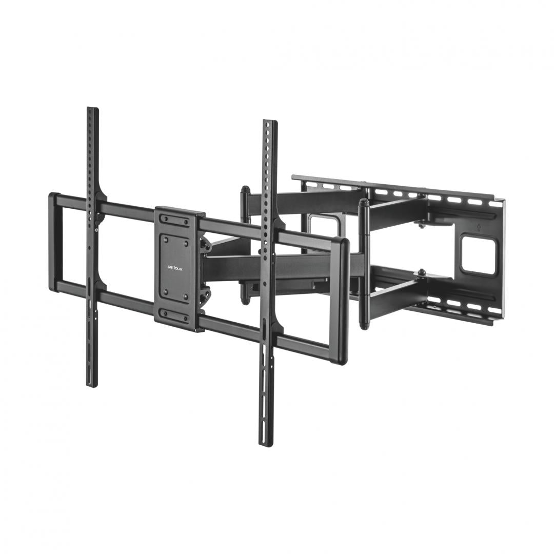 Suport TV Serioux Reglabil 60-120" 120kg Fit Screen Size 37"-90" VESA Compatible 200x100 - 600x400 Weight Capacity 75kg Profile 70~422mm Tilt Range +5°~-15° Swivel Range +60°~-60° Screen Level +3°~-3°
