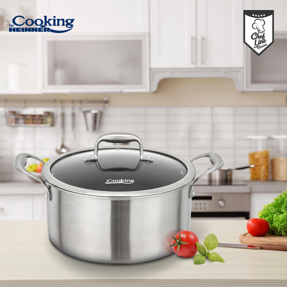 SEMIOALA CU CAPAC, 20x10 CM, 2.8 L TITANIUM3, COOKING BY HEINNER