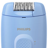 Epilator cu fir PHILIPS Seria 2000 BRE228/00, 1 Setare de Viteza, Cap de Epilare Lavabil, Albastru, L x A x I (mm) 110x40x145