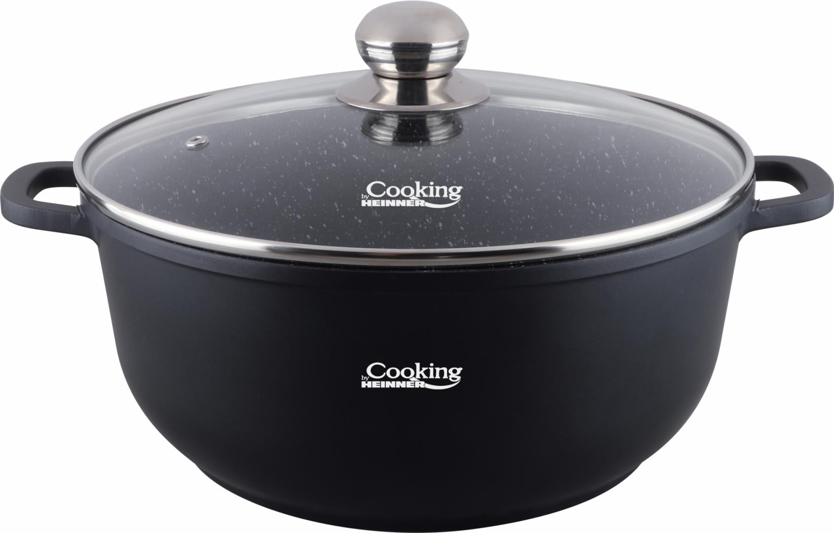 SEMIOALA ALUMINIU TURNAT +CAPAC, 32 CM X 14.5 CM , 10 L, DARK LINE, COOKING  BY HEINNER
