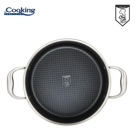 SEMIOALA INOX+CAPAC STICLA IN 3 STRATURI 28x13 CM, 7 L, TITANIUM3, COOKING BY HEINNER