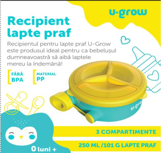 Recipient lapte praf cu 3 compartimente ,250ml, U-Grow