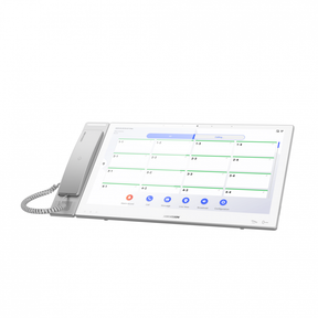 TERMINAL DE SECTIE 15.6 inch Hikvision DS-KHM9803X; Android Support HEOP development. Monitorizare video în timp real: Permite asistentei să vizualizeze camerele din saloane sau zone comune, monitorizând starea pacienților fără a intra în fiecare cameră. Comunicare audio bidirecțională: Funcție de