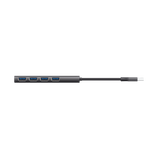 HUB USB Trust Halyx, USB-A la 4 x USB-A 3.2 Gen 1, dimensiune cablu 10cm, din aluminiu, argintiu