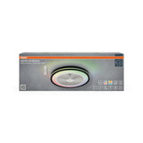 Plafoniera LED CCT cu ventilator Osram Murlan cu Telecomanda, 43W, 2150lm, lumina alba si color (3000-6500K), dimabila, IP20, max 1169 m³/h, timer 1h-4h-8h, Negru/Alb