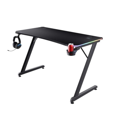 Birou gaming Trust GXT 709 Luminus, iluminare RGB, greutate 15.5 kg, greutate maxima 150 kg, negru