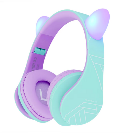 Casti Over-ear PowerLocus KidsCats, wireless, Multicolor