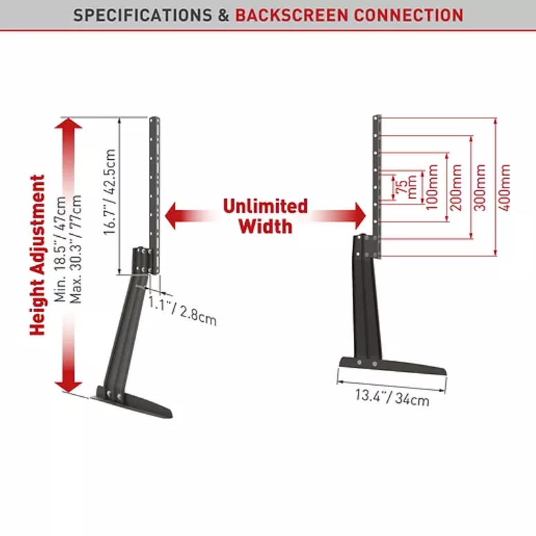 Suport TV de birou, Barkan S40, Fix, 32"-70", VESA 800x400, suporta pana la 50kg, Negru