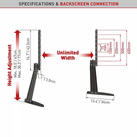 Suport TV de birou, Barkan S40, Fix, 32"-70", VESA 800x400, suporta pana la 50kg, Negru