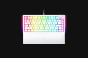 Tastatura mecanica gaming BlackWidow V4 75%, taste ABS, layout US, iluminare RGB, cu 6 butoane customizabile, suport pentru incheietura magnetic, alb