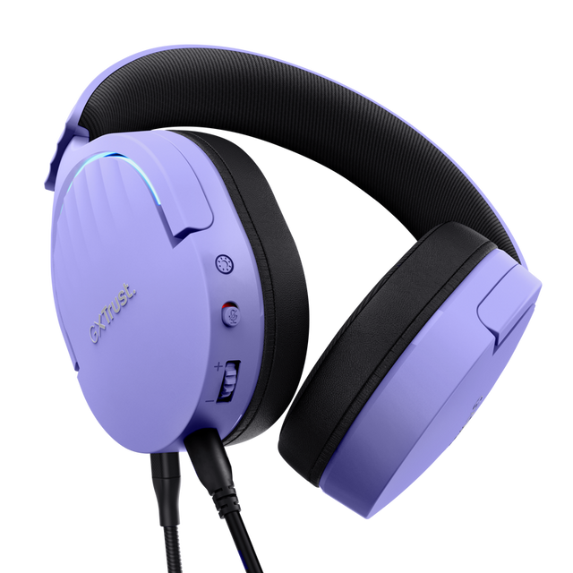 Casti gaming TrustGXT 490P Fayzo cu fir, interfata USB 2.0, frecventa de raspuns 20 Hz - 20.000 Hz, sensivitate 100 dB, mov