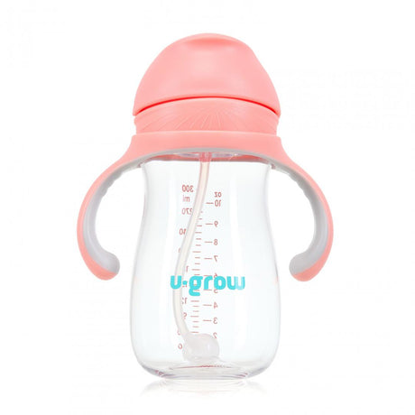 Cana cu pai tritan, roz, 300ml, U-Grow
