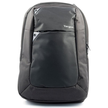 Rucsac laptop Targus Intellect, pentru laptopuri de 15.6", capacitate 16 litri, material poliester, dimensiuni: 30.5 x 11 x 42.5 cm, greutate 0.47 kg, negru/gri