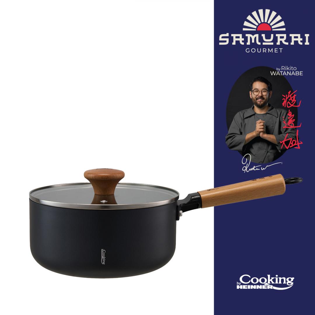 CASEROLA ALUMINIU + CAPAC 20X9.5 CM, 2.7L, RIKITO WATANABE, COOKING BY HEINNER