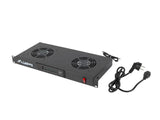 Unitate ventilare / panou ventilație cu LCD, 2 ventilatoare + termostat, 230V, negru