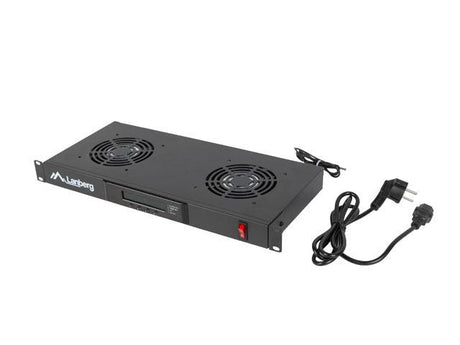 Unitate ventilare / panou ventilație cu LCD, 2 ventilatoare + termostat, 230V, negru