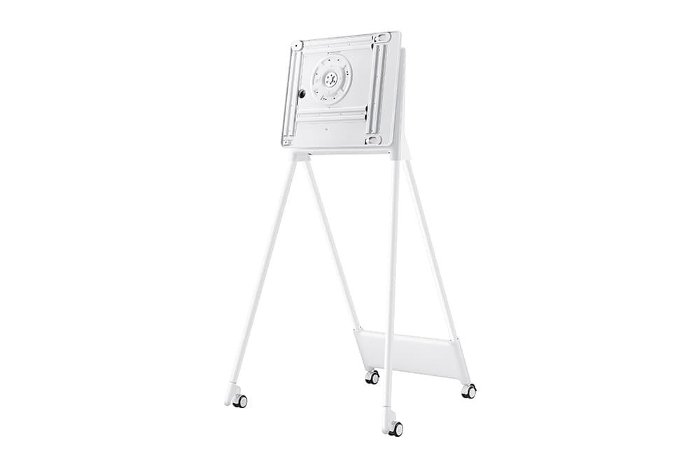 Stand mobil de podea Samsung, compatibil Samsung Flip 55", rotatie 90°, VESA 400x400, dimensiuni 835x1631.1x850.6mm, alb, garantie 3 ani