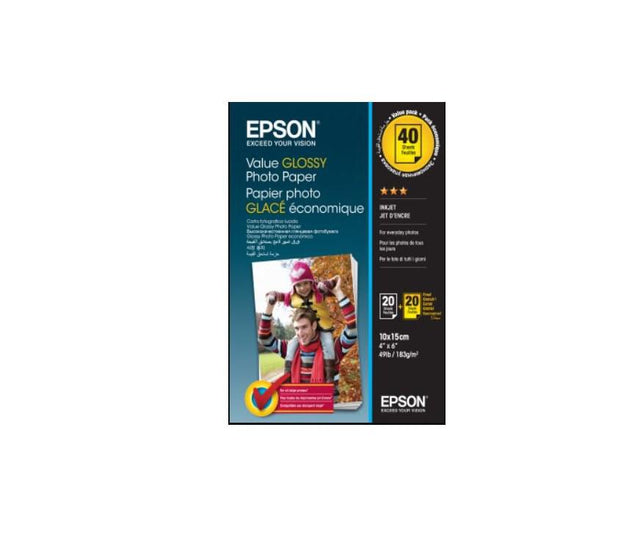 Hartie foto Epson S400044, dimensiune 10x15cm, 40 coli, tip glossy, greutate 183g/m2